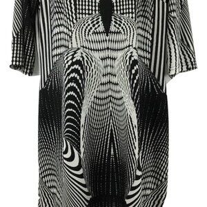 Mille Gabrielle B&W Geometric Print Sheath Stretch Dress 1X NWT